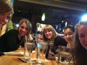 Johanna, Naomi, Me, Stephanie, and Angie on an adventure out the the suburbs. We ate at an Applebees... 